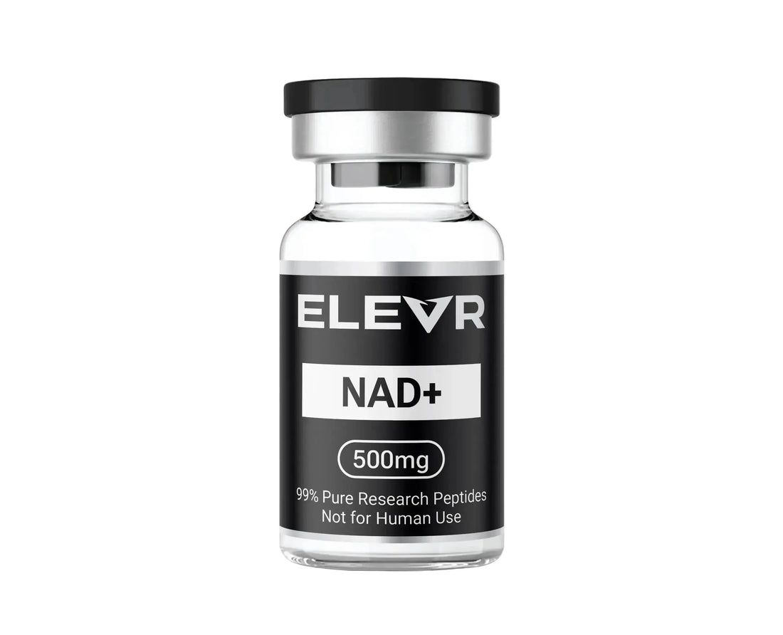 ELEVR NAD+ 500mg research peptide vial with 99% purity label