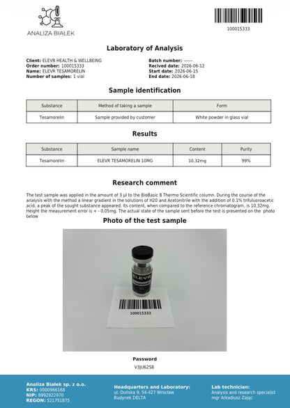 Tesamorelin 10mg – High-Purity Research Peptide Elevr