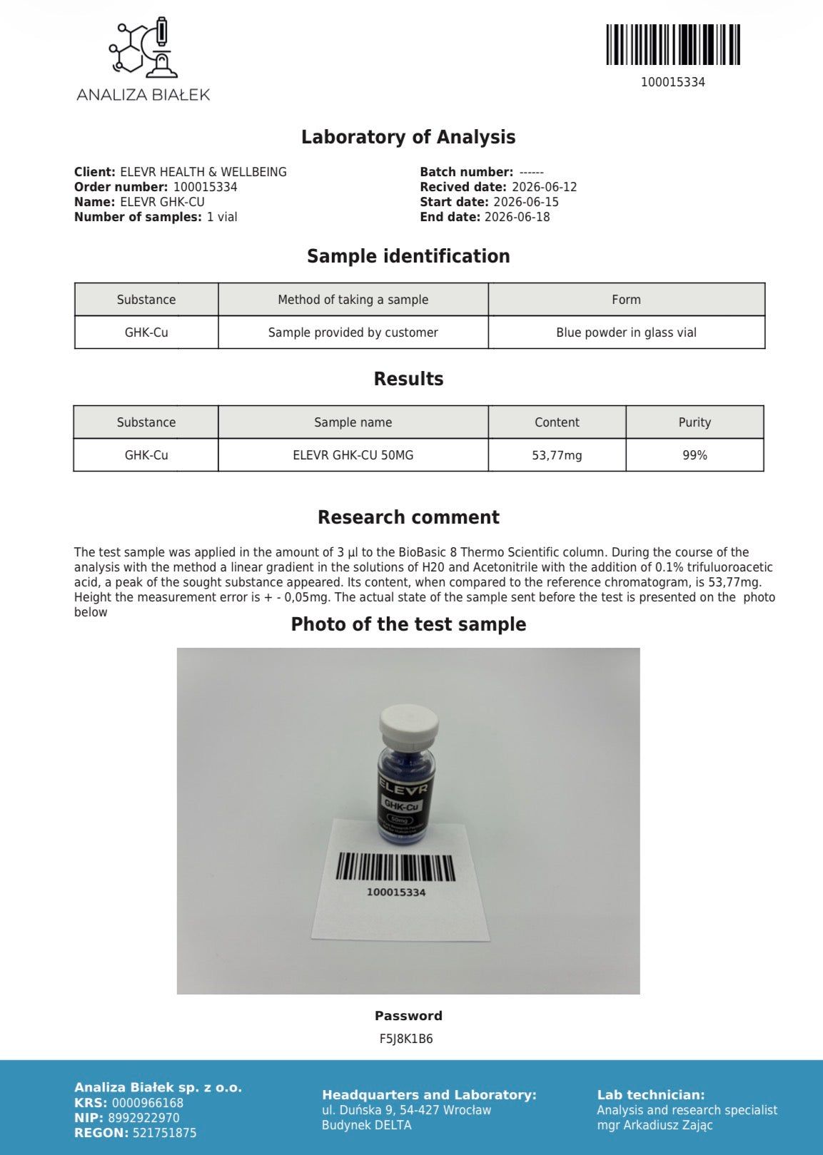 GHK-Cu 50mg – Premium Copper Peptide (Research Grade) Elevr